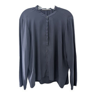 Humanoid Women's Blouse Harmonica Jade Cupro Blend Fabric Charcoal M Minimalist